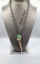 Load image into Gallery viewer, Turquoise soldered horn necklace
